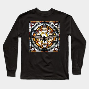 Spooky Season Bat Stained Glass Long Sleeve T-Shirt